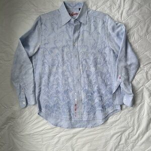 Robert Graham Light Blue Paisley Button-Down Shirt